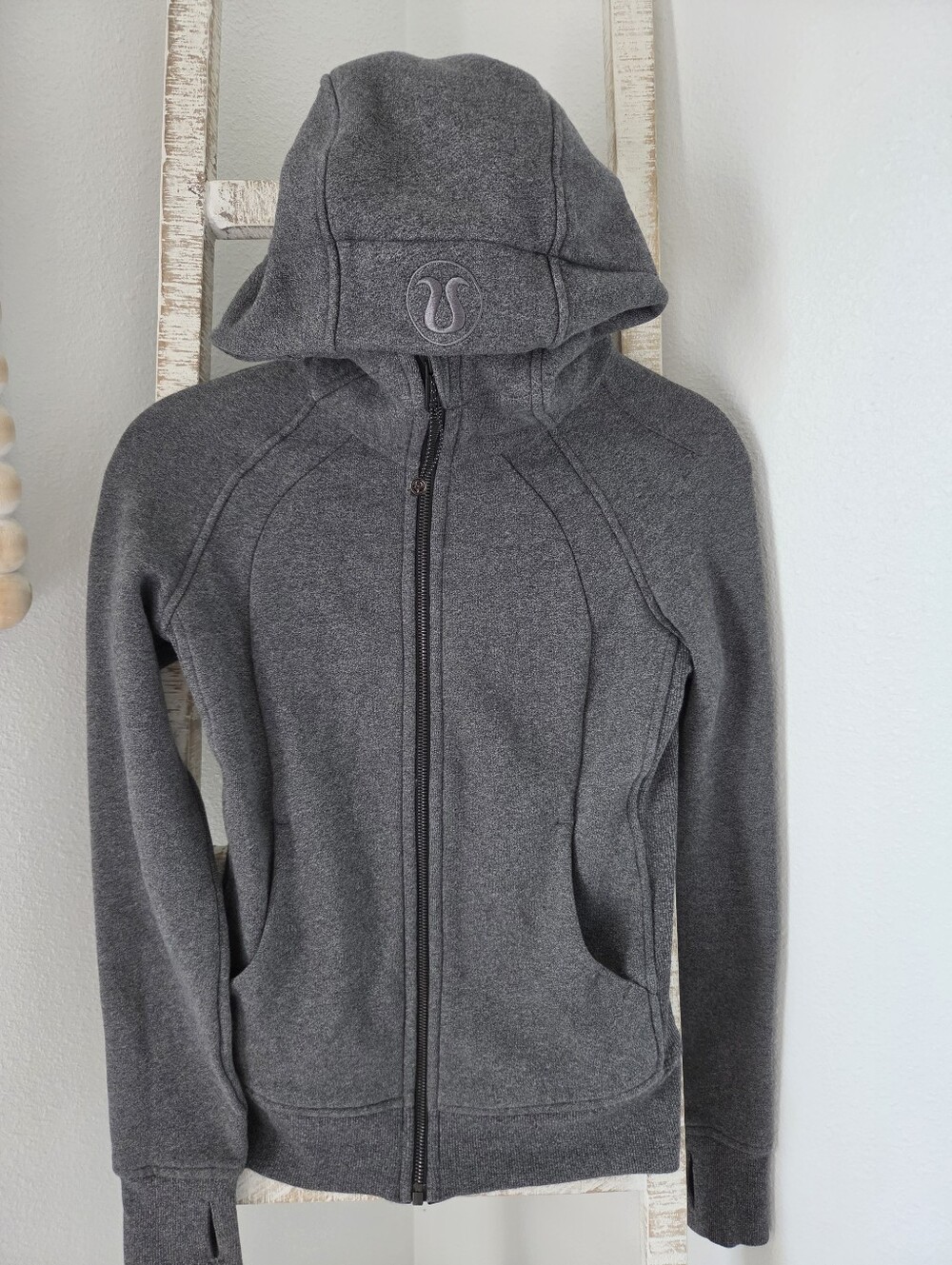 ​lululemon Heathered Grey Scuba Full-Zip Hoodie Jacket | Size 2